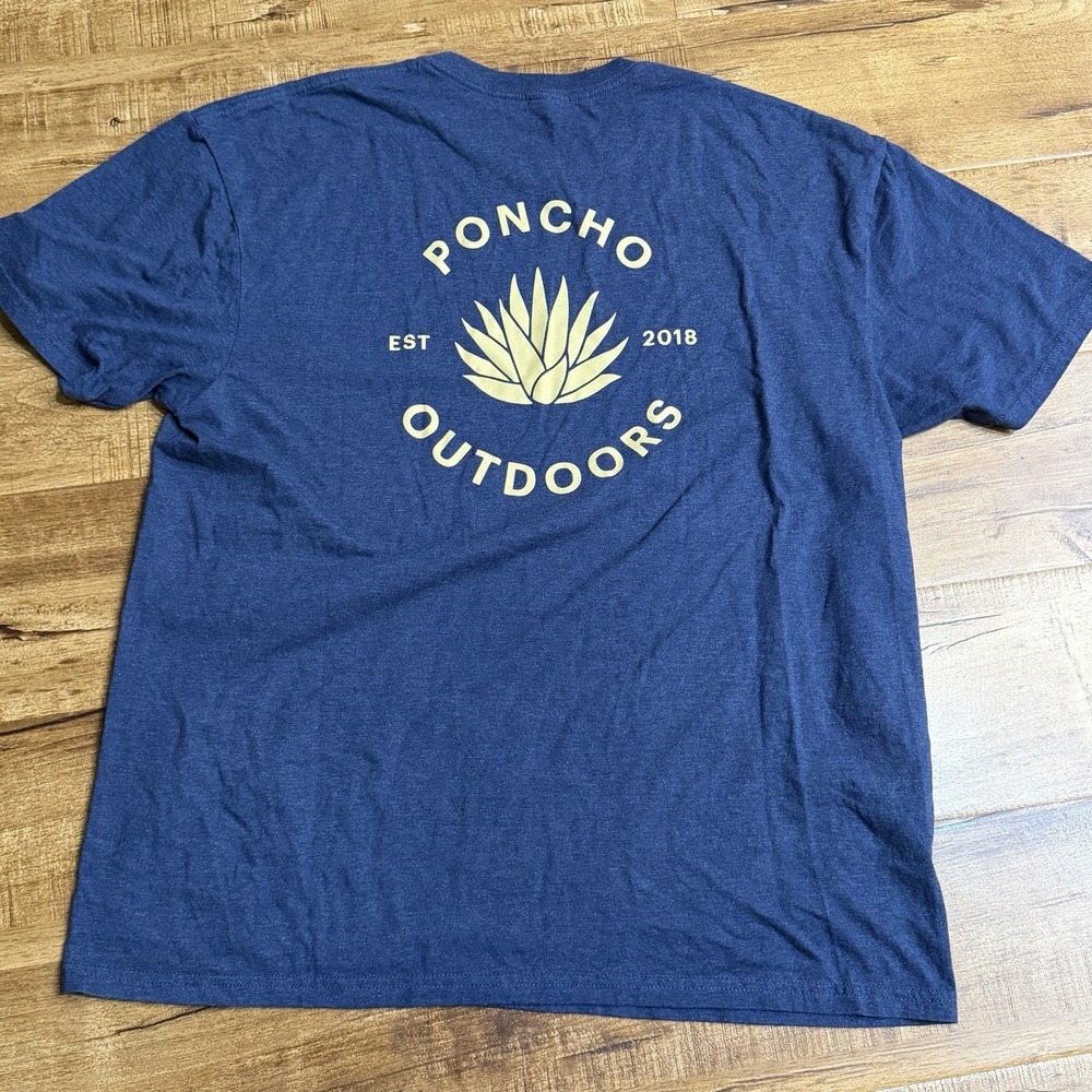 Poncho Outdoors Agave T Shirt Mens Size XL  Blue